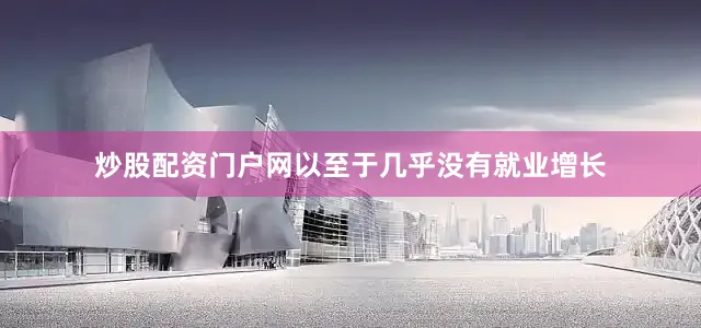 炒股配资门户网以至于几乎没有就业增长